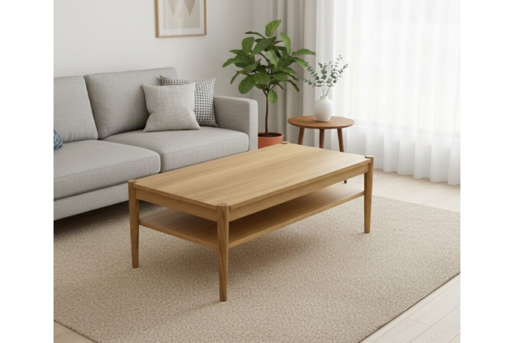 リビングテーブル WILDWOOD LIVE EDGE LIVING TABLE sap side(幅 100cm × 奥行 90～70cm